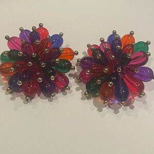 80/90’s Colorful Beaded large Cluster Earrings